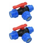 2 pack vanne  bille d'arrt, 32mm robinet  tournant sphrique  trois voies  connexion rapide pvc ...