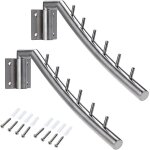 2 pat�res barre / crochet de v�tement, porte - v�tement crochet inox mural, balancer 180�, charg� max ...