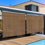 2 pcs auvent vertical, store vertical, toile d'ombrage hdpe pour pergola de terrasse, auvent de balcon ...