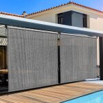 2 pcs auvent vertical, store vertical, toile d'ombrage hdpe pour pergola de terrasse, auvent de balcon ...