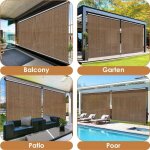 2 pcs auvent vertical, store vertical, toile d'ombrage hdpe pour pergola de terrasse, auvent de balcon ...