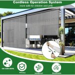 2 pcs auvent vertical, store vertical, toile d'ombrage hdpe pour pergola de terrasse, auvent de balcon ...