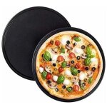 2 pcs plaque pizza, rev�tement anti - adh�rent, plaque � pizza ronde, pizza antiadh�sifs en acier au ...