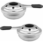2 pcs r�chaud � alcool, r�chaud � alcool portable en acier inoxydable, br�leur d'alcool pour fondue, ...