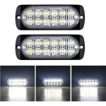 2 pi�ces 4. 3 pouces 12 led barre lumineuse stroboscopique, 12v 24v clignotant gyrophare police feux ...