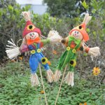 2 pices pouvantail de rcolte halloween dcoration, petites dcorations d'pouvantail, avec bton de ...
