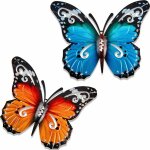 2 pices grands papillons en mtal dcorations de jardin extrieur papillon en mtal extrieur pour mur ...