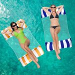 2 pices hamac flottant piscine, 4 en 1 multi usage hamac gonflable piscine avec maille, fauteuil gonflable ...