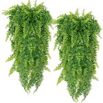 2 pi�ces plante artificielle foug�re de boston plantes, fausse mur v�g�tal artificiel tombante, la maison ...