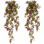 2 pices de plante de rotin de patate douce simule, vigne de feuille d'rable rouge, tenture murale ...