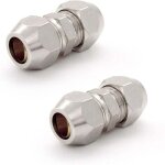 2 pi�ces raccord olive 8mm gaz, argent tuyau pneumatique raccord, cuivre nickel� tube double droite connecteur ...