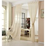 2 pi�ce rideau voilage, d�coration pour fen�tre, suspension � pattes, 140x245 cm, sable, vh5863sd - 2 ...