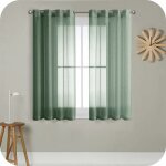 2 pice rideau voilage vert 140x160 cm  oeillet semi - transparent en effet lin dcorations d'intrieur ...
