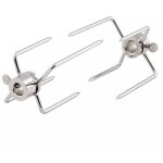 2 pi�ces r�tissoire bbq fourchette en acier inoxydable broche bbq fourchette charbon de bois poulet bbq ...