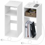 2 pi�ces table de chevet 25x30x60cm, table d'appoint avec station de charge, bout de canap� avec prise, ...