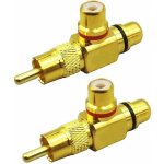 2 pièces y - adaptateur séparateur rca adaptateur répartiteur rca male vers 2 rca femelle 2 pièces y - adaptateur séparateur rca adaptateur répartiteur rca male vers 2 rca femelle