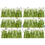 Plage - 2 stickers autocollants d�coratifs 30x21cm - photo herbes hautes & papillons / coccinelles