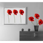 Plage - 2 stickers autocollants d�coratifs coquelicots rouges, 30x21cm, x2 - d�coration int�rieure id�ale ...