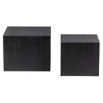 Whitelabel - 2 tables basses carres en bois - noir - sanne