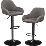 2 tabourets de bar hauts avec dossier en similicuir pivotants hauteur rglable avec repose - pieds charge ...