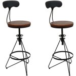 Hhg - jamais utilis�] lot de 2 tabourets de bar 964, chaise de bar, hauteur r�glable pivotant repose ...