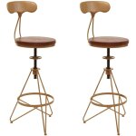 Hhg - jamais utilis�] lot de 2 tabourets de bar 964, chaise de bar, hauteur r�glable pivotant repose ...