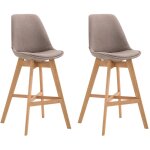 Clp - 2 tabourets de conception de cannes en tissu tortora, nature