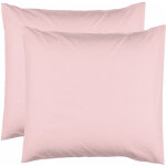 Le linge de jules - 2 taies d'oreiller 63 x 63 cm - rose poudr