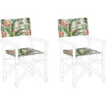 2 toiles pour transat avec motif flamant vert blanc et rose en polyester 52 x 45 cm r�sistant aux rayons ...