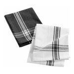 Lot de 2 torchons 'cuisiline' 50x70cm anthracite