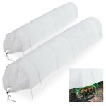 2 tunnels de croissance pliables, avec arceaux, longueur 3, 4 m, tissu non tiss, pour le jardin, blanc ...