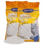 2 x 15 litres de liti�re pour chat en bentonite lyra pet white cat� avec parfum de poudre pour b�b�