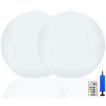 2 x 34 cm lampe solaire flottante pour boule de piscine, 16 lampes flottantes rvb, lumi�re de spa led ...