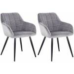 Woltu - lot de 2 chaises de salle � manger avec accoudoirs chaise de cuisine, chaise de salon en velours, ...