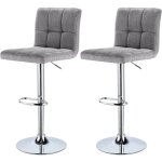 Woltu - 2 x tabourets de bar en lin et mtal, tabouret pivotant rglable, chaises de bar, chaises hautes ...