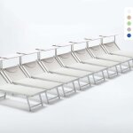 20 bains de soleil professionnels transats de plage en aluminium italia - blanc