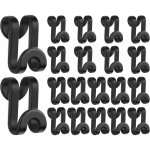 Aougo - 20 pices crochets de cintre noir crochets de connexion pour cintres mini cintres en cascade ...