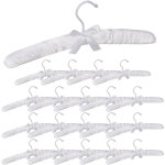 20 x cintres en satin, cintre rembourr doux pour vestes, crochet rotatif 360, 38 cm, noeud, blanc