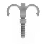 Ram - 200 colliers cheville clip double gris pour tube nu �28 � 32 et pr�gain� + pr�gain� duo �16