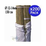Suinga - lot de 200 tuteur en bambou 150 cm, 12 - 14 mm, tubes en bambou pour plantes et arbres, baguettes ...