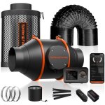 Spider farmer ? ventilateur d'extraction en ligne 4' 205 m� / h ? filtre � charbon inclus ? kit de conduits ...