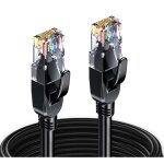 20m c�ble r�seau ethernet cat 8, rond noir lan wan, cat8 sftp 28awg, 2000mhz 40gbps avec connecteurs ...