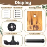 20x15x15 cm porte papier toilette industriel avec �tag�re en bois et tuyau en fonte - support mural rustique ...