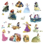 Roommates - 22 stickers toutes les princesses disney repositionnables 25x46cm Roommates - 22 stickers toutes les princesses disney repositionnables 25x46cm