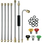 22pcs set outil de nettoyage de goutti�re laveuse � pression - rallonges, buse de lance de nettoyeur ...