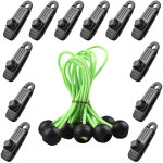 24 pcs clip de tente b�che avec 12x pince pour bache et 12x tendeur corde elastique, pince a oeillet ...