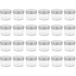 24 pcs pots  confiture avec couvercles argents verre 110 ml vidaxl