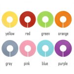 24 pi�ces 8 couleurs s�parateurs de taille de v�tements cintres ronds diviseurs de placard avec marqueur ...