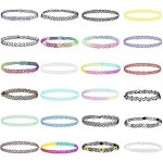 24 pi�ces collier �lastique, cha�ne de tour de cou de tatouage extensible bracelet arc - en - ciel collier ...