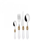 24 pi�ces couverts ensembles dans un bo�tier en bois blanc blanc natif oxford ghiera dorata bugatti